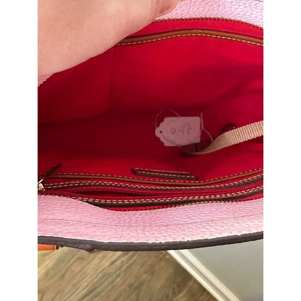 DOONEY & BOURKE Pale Pink Pebbled Leather Lexington Shopper Shoulder Bag